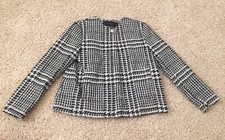 Zara Black And White Houndstooth Jacket Blazer Women