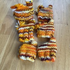 VTG 6 Yarn Crochet Covered Easter Eggs Chickens
