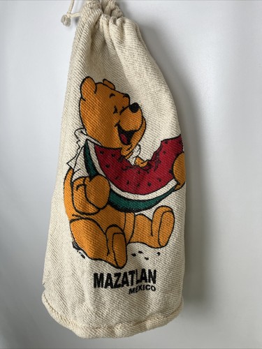 Winnie the Pooh Bag Eating Watermelon Drawstring Backpack Bag Mazatlan Mexico - Picture 3 of 7