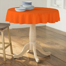 LA Linen Polyester Poplin Round Tablecloth, 51-Inches. Made in USA