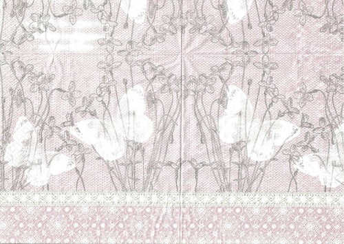 4 x Single Paper Napkins Lace Flowers Butterfly for Decoupage and Craft 31 - Picture 2 of 2