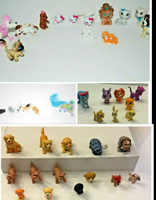 Barbie, Disney + More  HUGE LOT  of  43 Plastic Toy DOGS and CATS Figures PVC
