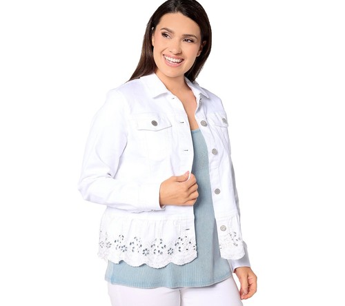 Stretch Denim Qvc Susan Graver Denim Jacket NEW Susan Graver XL
