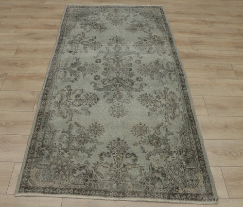 Gray Accent Rug Turkish Vintage Hand Knotted Oriental Ethnic Medium Carpet 4x7ft