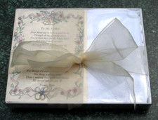 Mother Bride Hankie Handkerchief Wedding Poem Gift Keepsake Favor Bride BH101