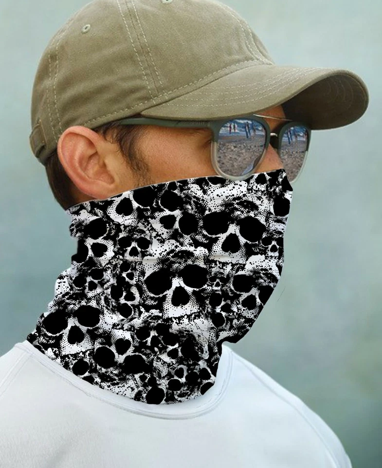 PARAGON SUN GAITER Mask Bandana UPF 50+ UV Protecter Fishing Skull Sport Face Neck
