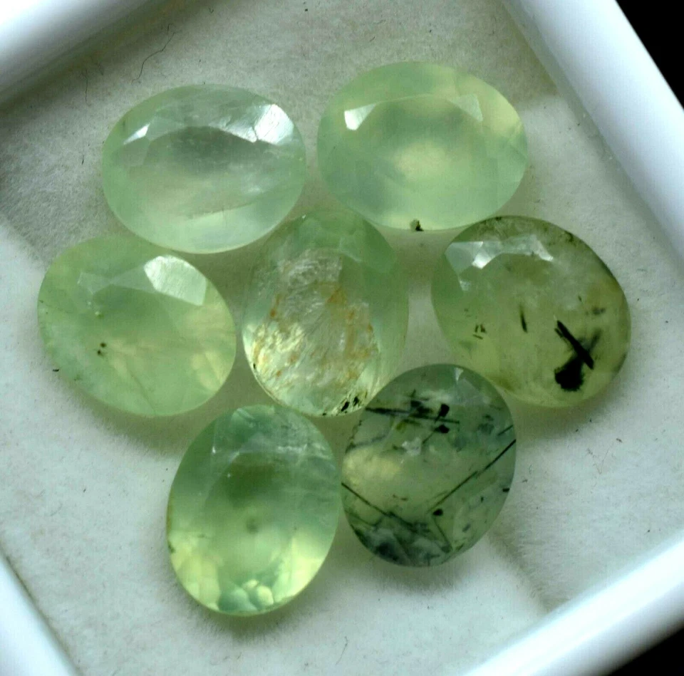 22.05 Ct Natural African Green Prehnite Excellent 7 Pcs Untreated Loose Gemstone - Image 3 of 4