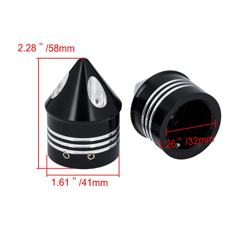 Cubierta de tuerca de tapa de eje delantero corte CNC negro 2 piezas para Harley Electra Glide Sportster Foto 3 de 4