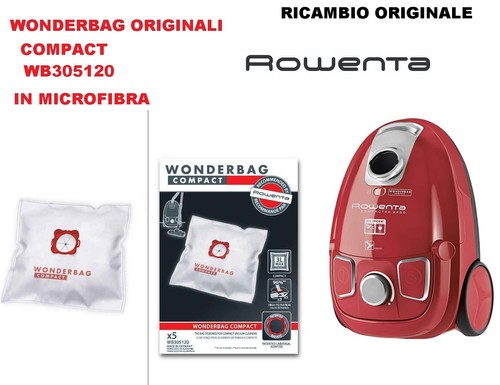 SACCHETTI ASPIRAPOLVERE ROWENTA ORIGINALI WONDERBAG WB305120 COMPACT | eBay