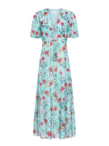 white christmas dresses Teryn Silk Chiffon Dress – Retrofete main image 0