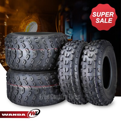 4PC ATV Tires 21x7-10 21x7x10 Front 22x11-10 22x11x10 6PR Knobby Sport ATV Tires