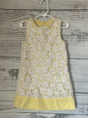 Girls yellow and white flower dress from Gymboree size 6 | eBay
