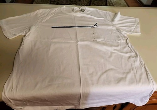 NWTs NAUTICA Shirt White Mens L Vintage 90s Sailing Tee (T-4) - 第 1/8 張圖片