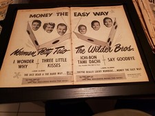 Norman Petty Trio/The Wilder Brothers Rare Original 1955 Promo Poster Ad Framed