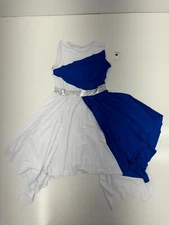 iEFiEL Blue White Sleeveless Dance Dress Girls Size 12