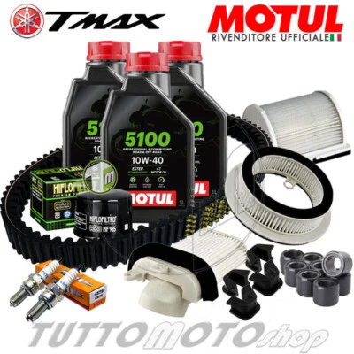 MOTUL - HIFLO - NGK - BANDO - MITSUBOSHI Tagliando YAMAHA T-MAX 500 2004 2005 2006 2007 Kit Olio Motul 5100 TMAX COMPLETO
