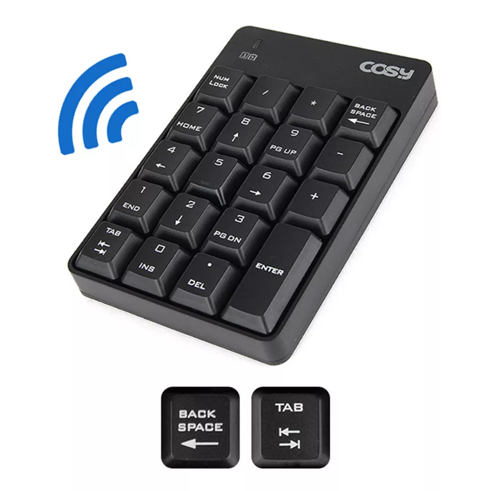 Teclado Numérico Usb Sem Fio 2.4ghz Numpad Numérico Número 1