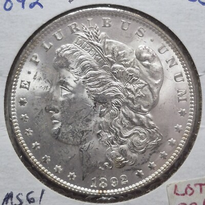1892 P Morgan Dollar  MS+ - Uncirculated Plus BBLEE