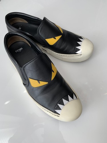 fendi monster slip ons