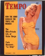 Arte de portada de revista Marilyn Monroe tetona piernas vintage tempo transparencia 4x5