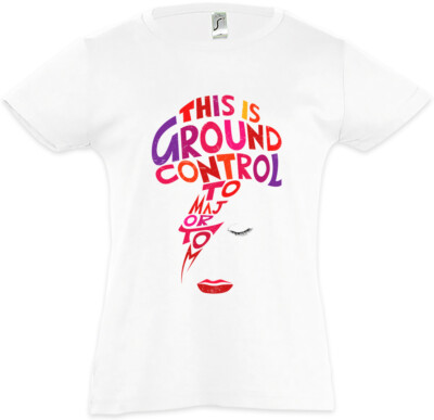 MAJOR TOM Kids Girls T-Shirt Ziggy David Ground Control Bowie Music