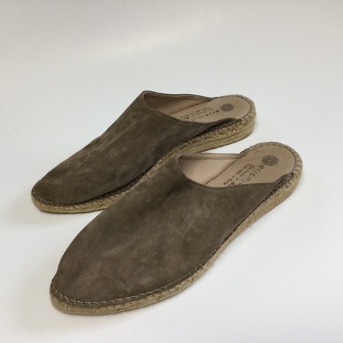 Eric Michael Espadrille Woman Suede Slip On Mule Shoe Size 40 US 9 Mauve Beige - Picture 4 of 12
