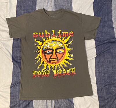 Sublime Long Beach Mens T Shirt Sz M Band Tee Ash Grey S/S