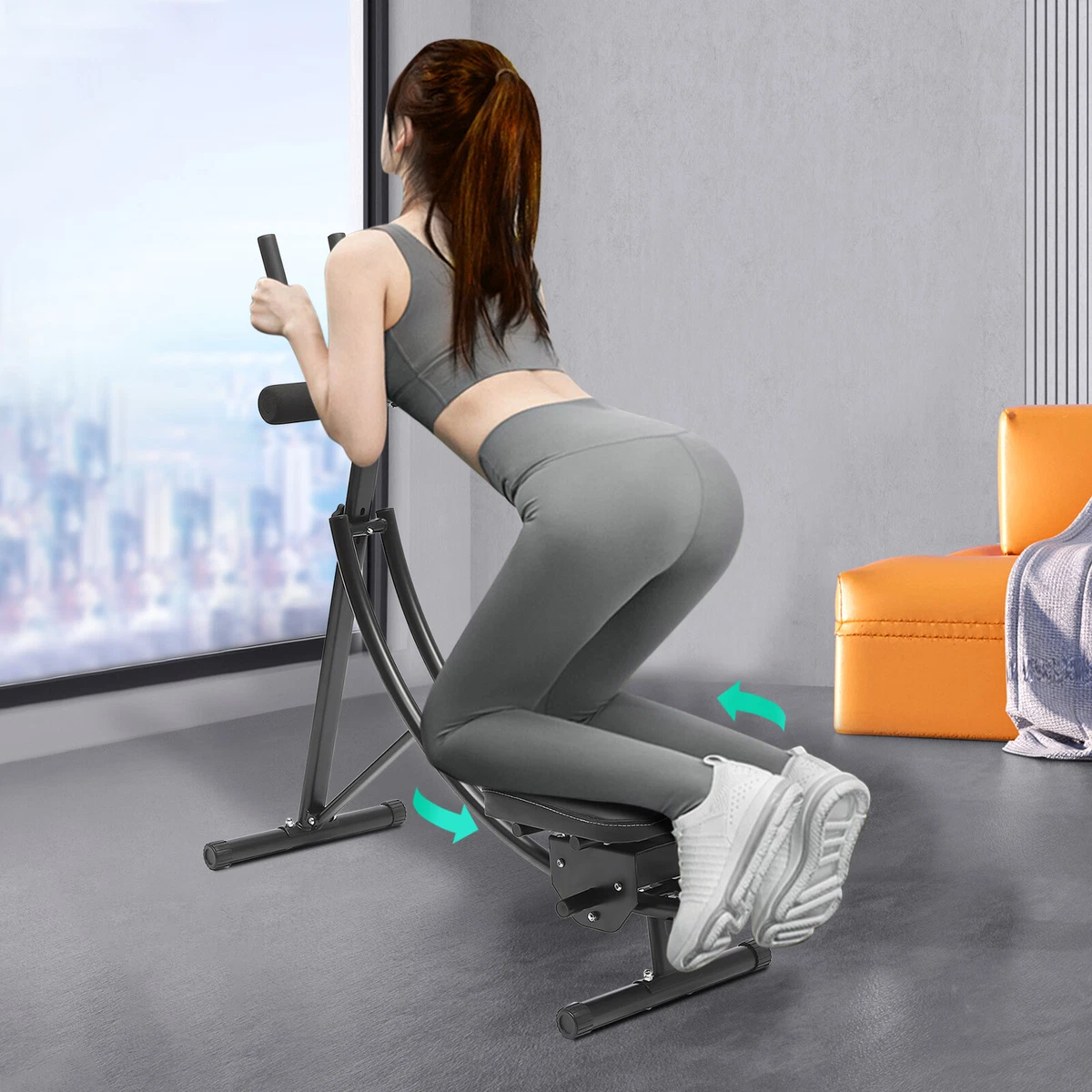 Ab Machine Coaster Abdominal Crunch Trainer for Home Gym Core