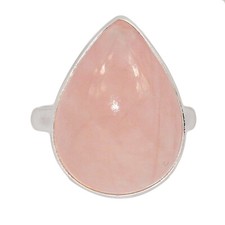Natural Rose Quartz - Madagascar 925 Sterling Silver Ring Jewelry s.7.5 CR64343