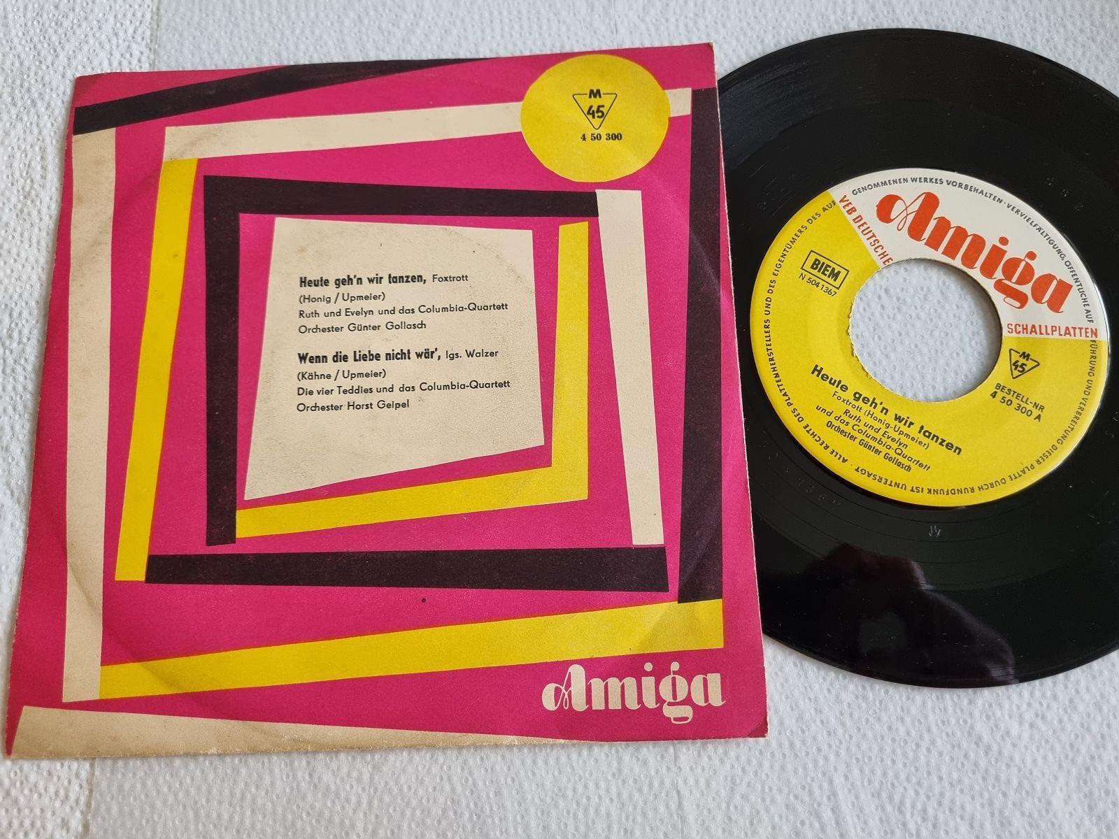 7"" Single Ruth und Evelyn/ Die vier Teddies - Heute geh'n wir tanzen Vinyl Amiga