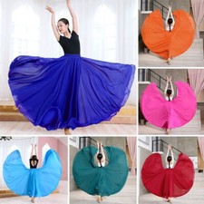 Women Chiffon Expansion Very Full Skirt Elastic Waist Dance Beach Dress Maxi