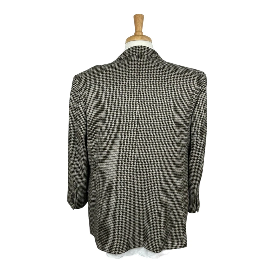 Brioni Marrón Claro Negro Pata de Gallo Pura Cachemira Talla Para Hombres 44R Excelente Foto 2 de 4