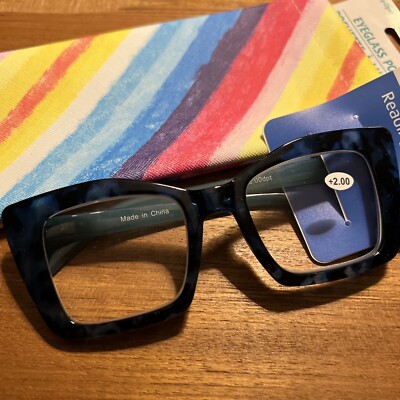 COOL CRYSTAL VISION READING GLASSES +2.00 BLUE