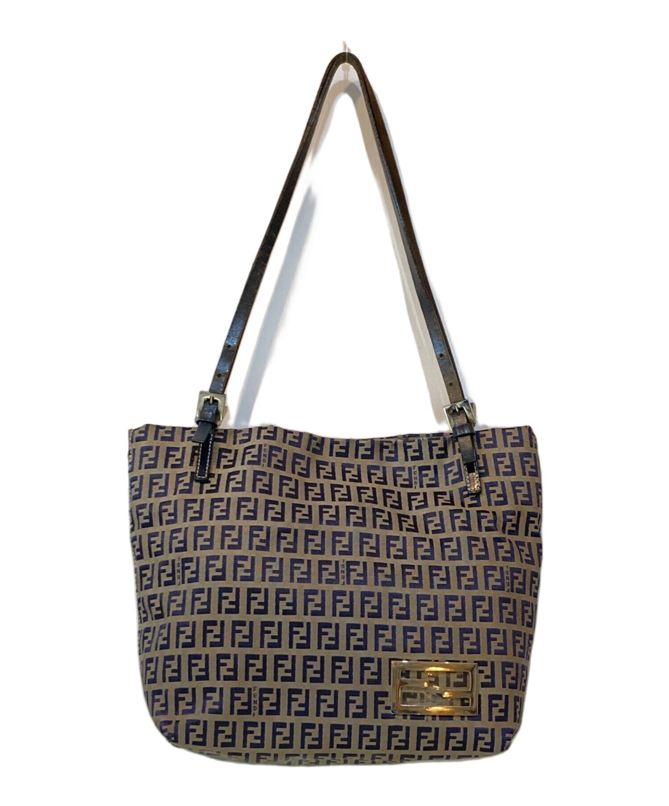FENDI Zucchino Vintage Tote Bag Brown FF Canvas Silver Hardware 26764 Auth Japan