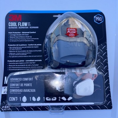 3M Cool Flow Pro Respirator - Medium Advanced Comfort Cartridges New 2025