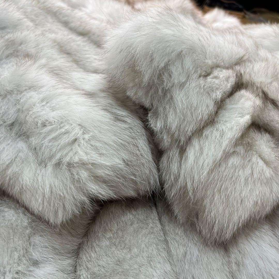 SAGA FOX ROYAL White Fox Fur Coat Women's Size 13 Hook Closure Japan Vintage image 7