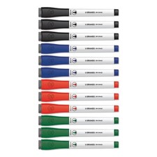 U Brands Low-Odor Dry-Erase Markers with Erasers 3980u00-12  3980u0012 