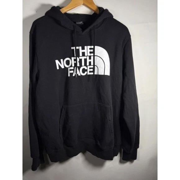 The North Face Black Hoodie Logo Pullover Hooded Sweatshirt Mens Large