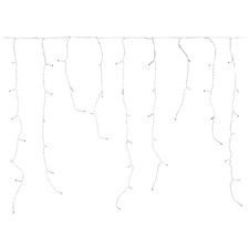 Christmas Icicle Lights 360 LED Warm White Indoor Outdoor Timer Clear Cable