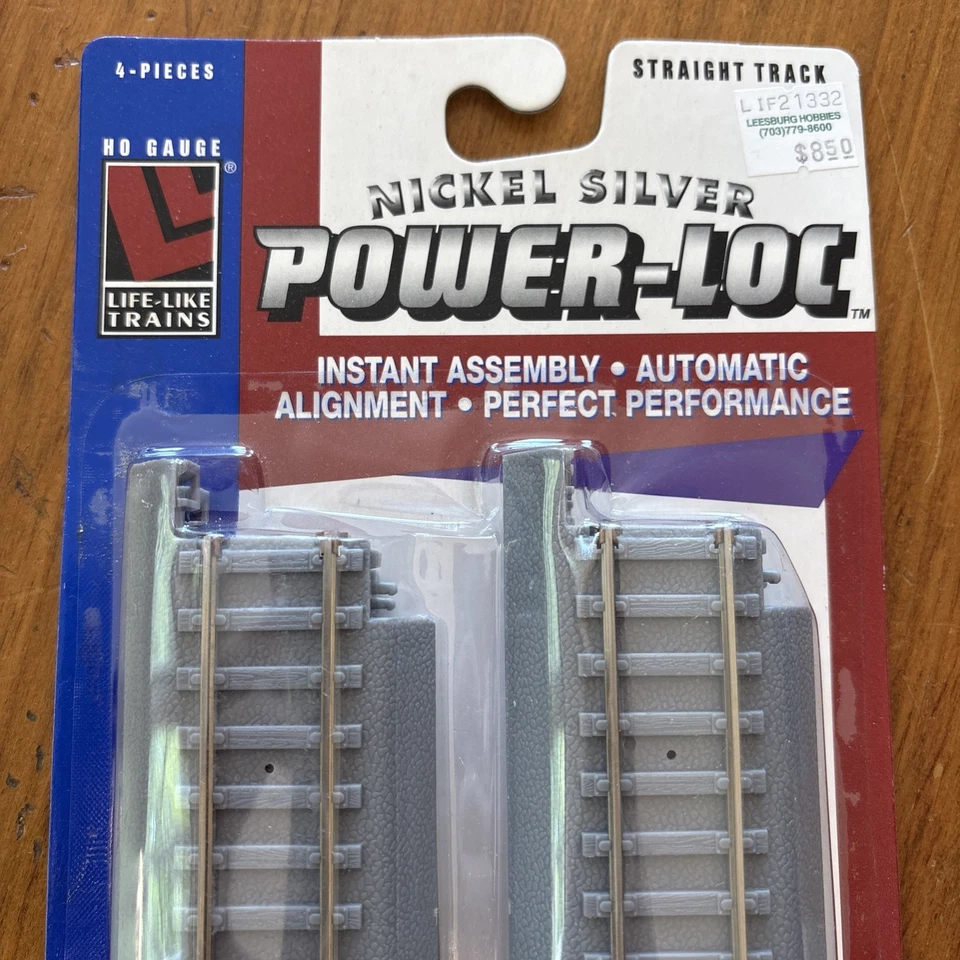 Life-Like Trains Power-Loc STRAIGHT Track HO 4 Pieces 21332 NOS Nickel Silver - Image 2 of 3