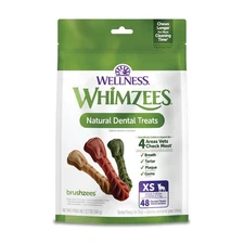 WHIMZEES Wellness Brushzees Dog Dental Treats, Natural Chews, Extra Small Siz...