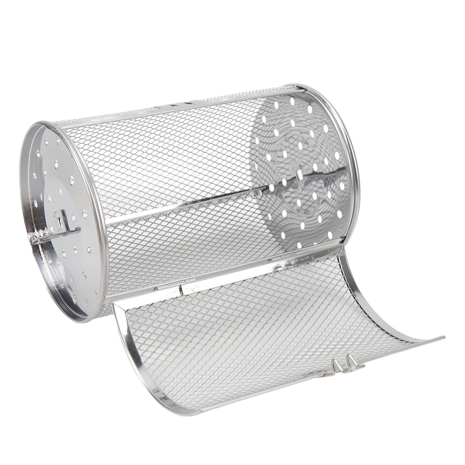 Rolling Grilling Basket Stainless Steel BBQ Rolling Basket Fork Wire Mesh C EC