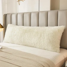 Faux Fur Fluffy Body Pillow Cover Luxury Shaggy Plush Decorative Solid Body P...