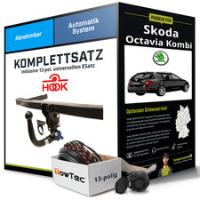 Für SKODA Octavia Kombi II 1Z5 Anhängerkupplung abnehmbar +eSatz 13pol uni. 04-