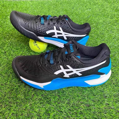 ASICS Gel Resolution 9 Black/Blue 1041A330-001 Men's | eBay