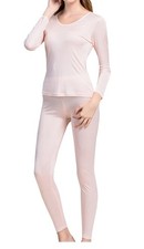 Womens Mulberry Silk Long Johns Thermal Underwear Set - Medium, Flechcolor