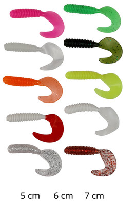 30/60 St. Twister Set 5/6/7cm Angel Shads Soft Zander Barsch Köder Gummifische
