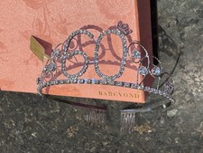 60th Birthday Tiara Babeyond Crown Princess Silver Plated Rhinestone W/Box NWT