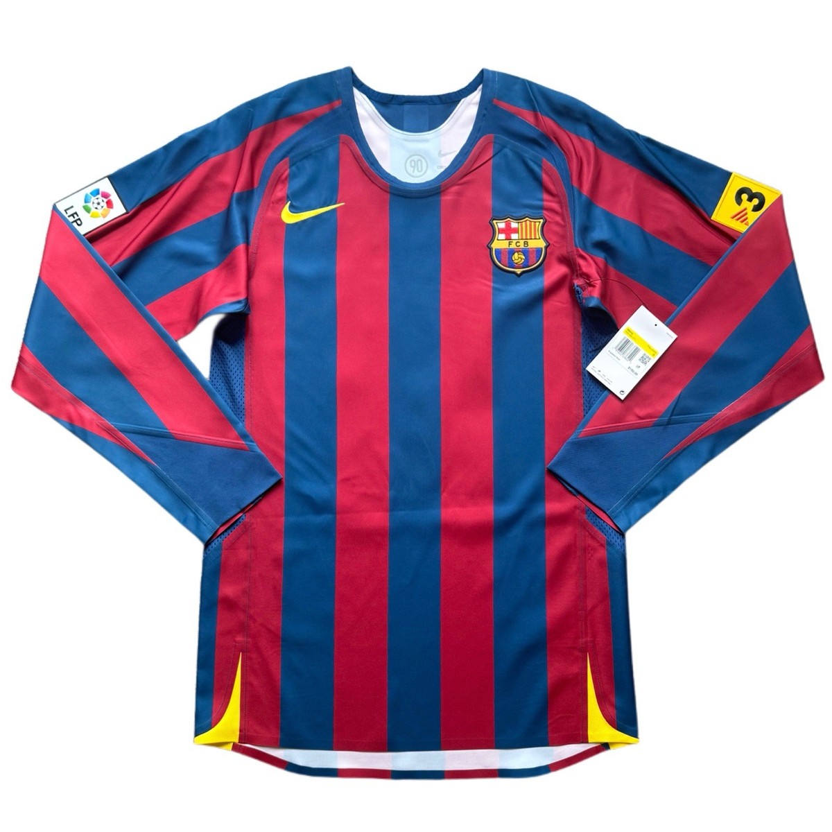 2005/06 Barcelona Home Jersey #10 Ronaldinho Small Nike Long