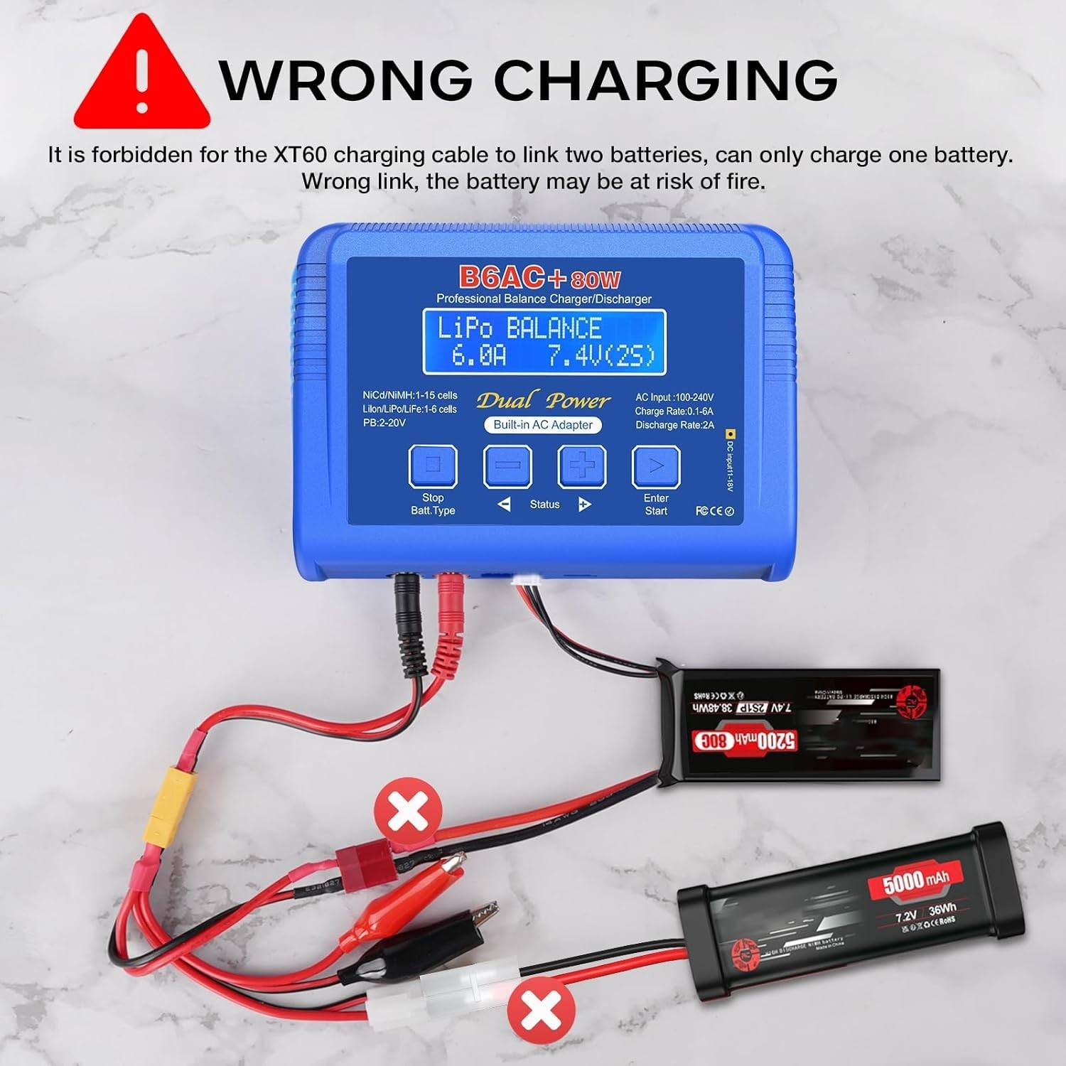 Smart RC Battery Charger 80W 6A Balance Discharger thumbnail 6